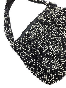 1940s/1950s Black and White Beaded Bobble Bag