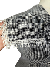 Load image into Gallery viewer, 1940s Black and White Gingham Pom Pom Summer Suit
