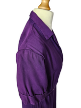 Load image into Gallery viewer, 1940s Rich Purple Zip Front Dress
