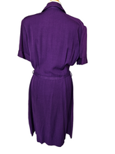 Load image into Gallery viewer, 1940s Rich Purple Zip Front Dress
