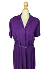 Load image into Gallery viewer, 1940s Rich Purple Zip Front Dress
