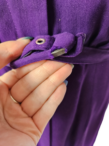 1940s Rich Purple Zip Front Dress