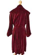 Load image into Gallery viewer, Late 1940s Burgundy Red Velvet Princess Coat
