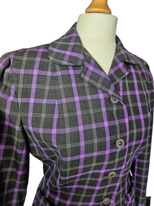 1940s Purple and Black Check Suit