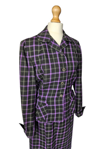 1940s Purple and Black Check Suit