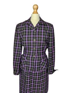 1940s Purple and Black Check Suit