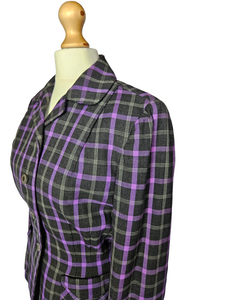 1940s Purple and Black Check Suit