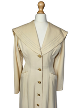 Load image into Gallery viewer, 1940s Cream Sailor Coat With Nautical Collar Back  and Buttons
