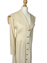 Load image into Gallery viewer, 1940s Cream Sailor Coat With Nautical Collar Back  and Buttons
