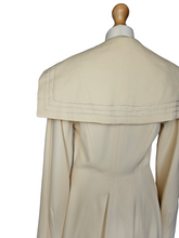 Load image into Gallery viewer, 1940s Cream Sailor Coat With Nautical Collar Back  and Buttons
