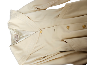 1940s Cream Sailor Coat With Nautical Collar Back  and Buttons