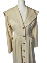 Load image into Gallery viewer, 1940s Cream Sailor Coat With Nautical Collar Back  and Buttons
