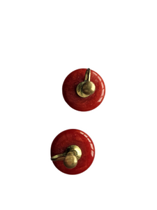 1940s Red Marbled Bakelite Earrings