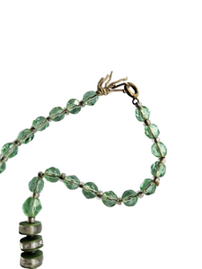 1930s Deco Green and Clear Glass Necklace