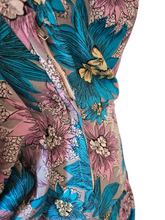 Load image into Gallery viewer, 1940s CC41 Teal, Lilac and Yellow Crepe Dress and Jacket Set
