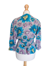 Load image into Gallery viewer, 1940s CC41 Teal, Lilac and Yellow Crepe Dress and Jacket Set
