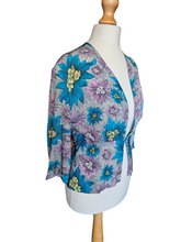 Load image into Gallery viewer, 1940s CC41 Teal, Lilac and Yellow Crepe Dress and Jacket Set
