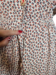 1940s Rare Red, White and Blue French Flag Dress