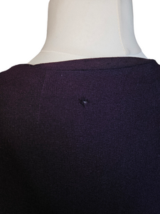 1940s Dark Purple Crepe Beaded Soutache Dress