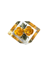 Load image into Gallery viewer, 1940s Reverse Carved Lucite Orange Flower Brooch
