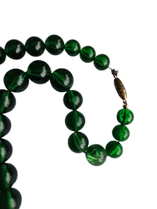 1940s/1950s Green Early Plastic Lucite Necklace