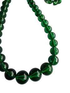 1940s/1950s Green Early Plastic Lucite Necklace