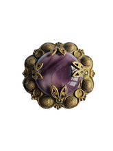 Load image into Gallery viewer, 1930s Czech Purple Glass Brooch
