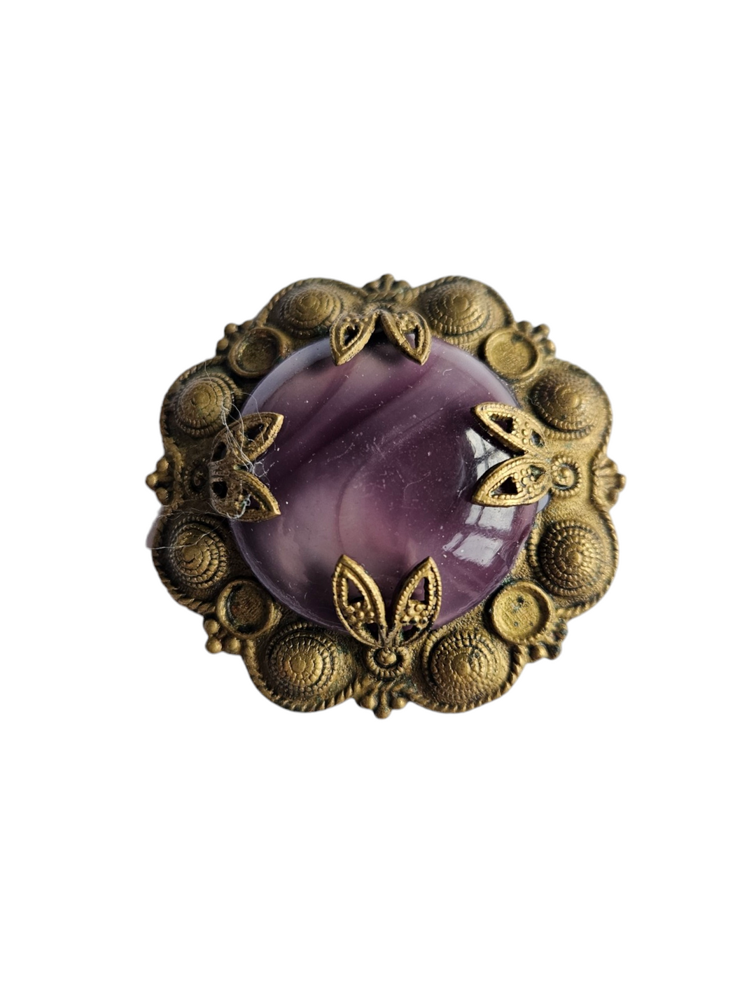 1930s Czech Purple Glass Brooch