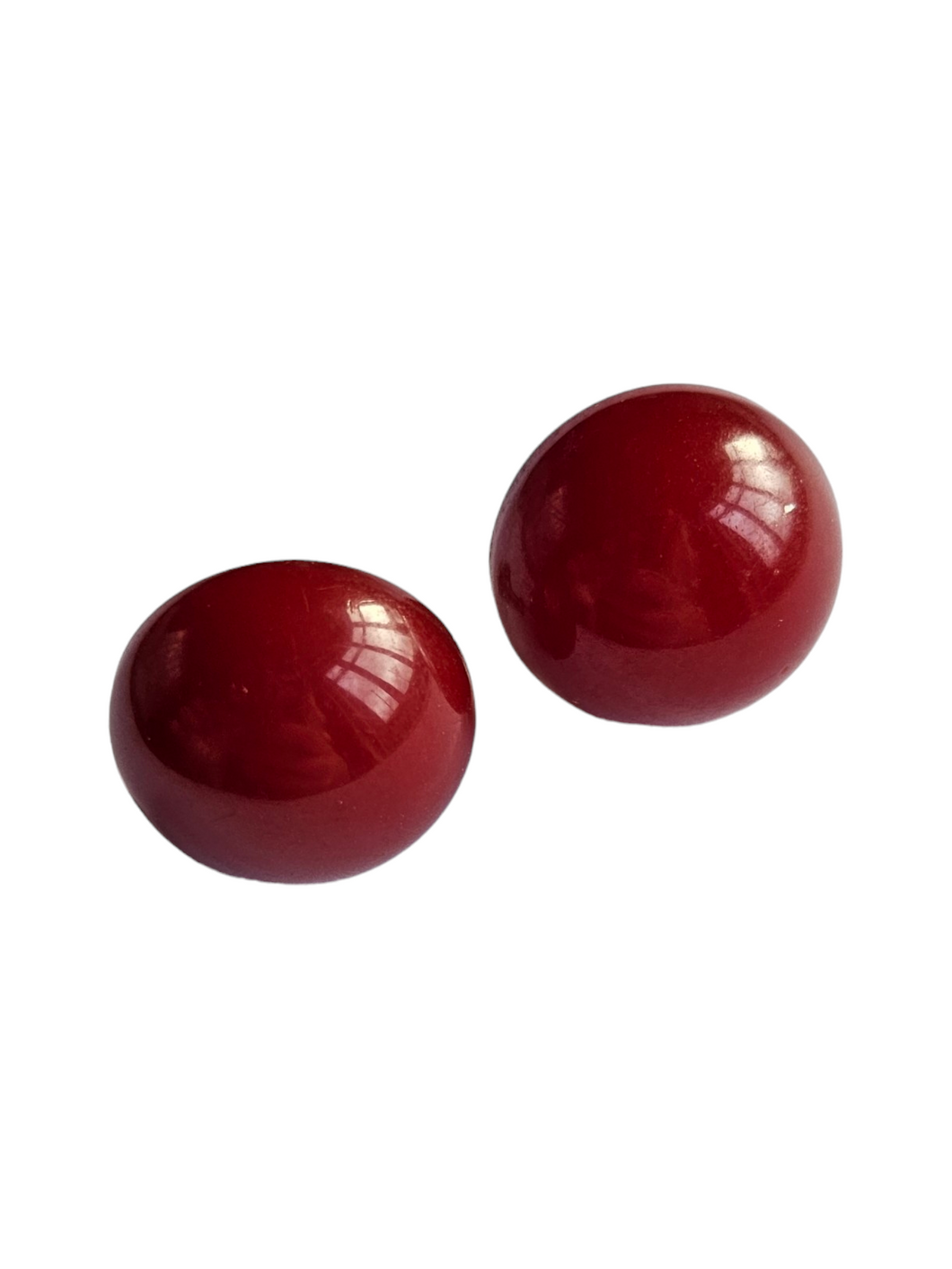1940s Cherry Red Bakelite Screwback Earrings