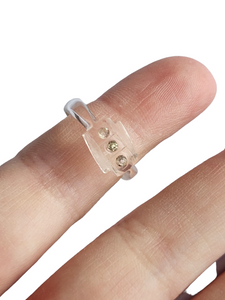 1940s Clear Lucite Diamante Ring