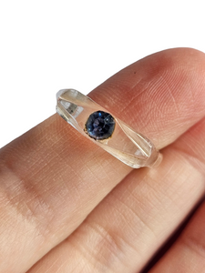 1940s Clear Lucite Diamante Ring