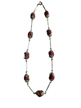 Load image into Gallery viewer, 1930s Czech Red Filigree Necklace
