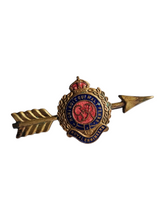 Load image into Gallery viewer, 1940s World War Two Royal Engineers Arrow Sweetheart Brooch
