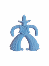 Load image into Gallery viewer, 1940s Celluloid Blue Cowboy Brooch
