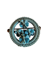 Load image into Gallery viewer, 1940s Make Do and Mend Blue Wirework Brooch

