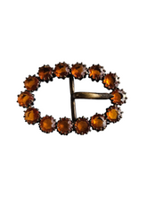 Load image into Gallery viewer, 1930s Deco Orange Glass Buckle
