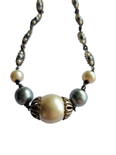 Load image into Gallery viewer, 1930s Czech Faux Pearl Filigree Necklace
