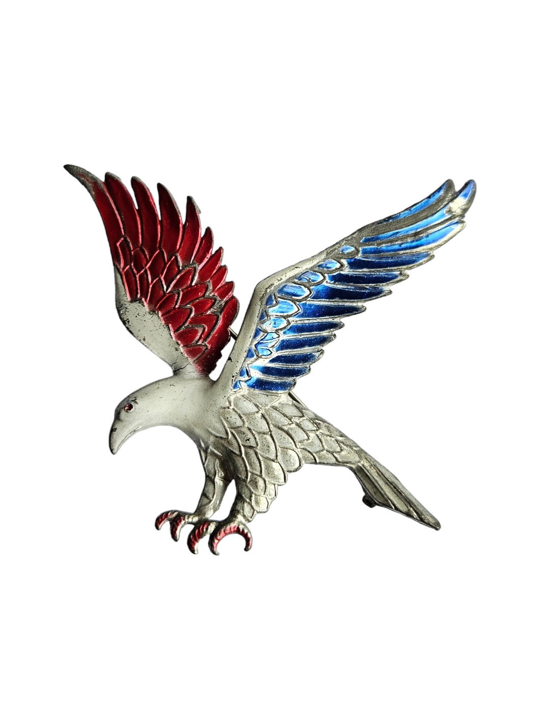 1940s World War Two US Red, White and Blue Eagle Brooch