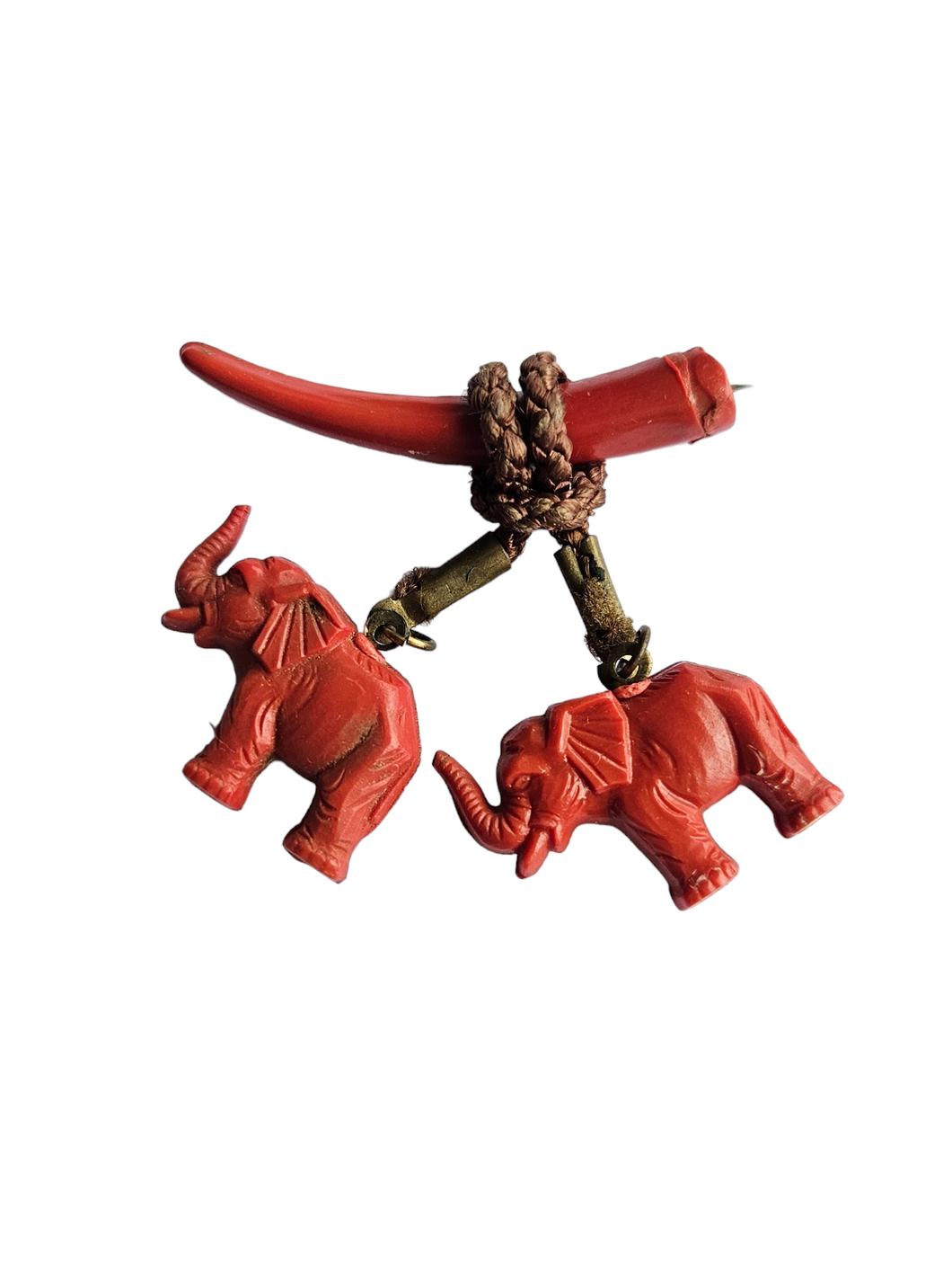1940s Red Celluloid Elephant Brooch