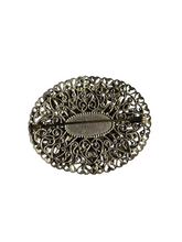 Load image into Gallery viewer, 1930s Czech Forget Me Not Flower Filigree Brooch
