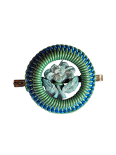 Load image into Gallery viewer, 1940s Make Do and Mend Green and Blue Wirework Brooch
