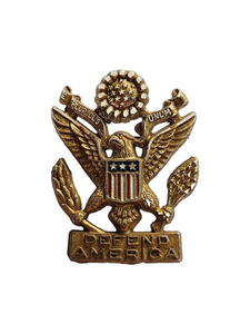 1940s World War Two "Defend America" Celluloid Brooch