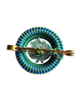 Load image into Gallery viewer, 1940s Make Do and Mend Green and Blue Wirework Brooch

