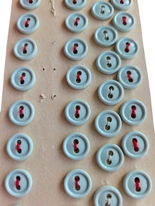 1940s Deadstock Carded Pale Blue Buttons