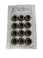 Load image into Gallery viewer, 1950s Deadstock Carded Brown and Gold Buttons
