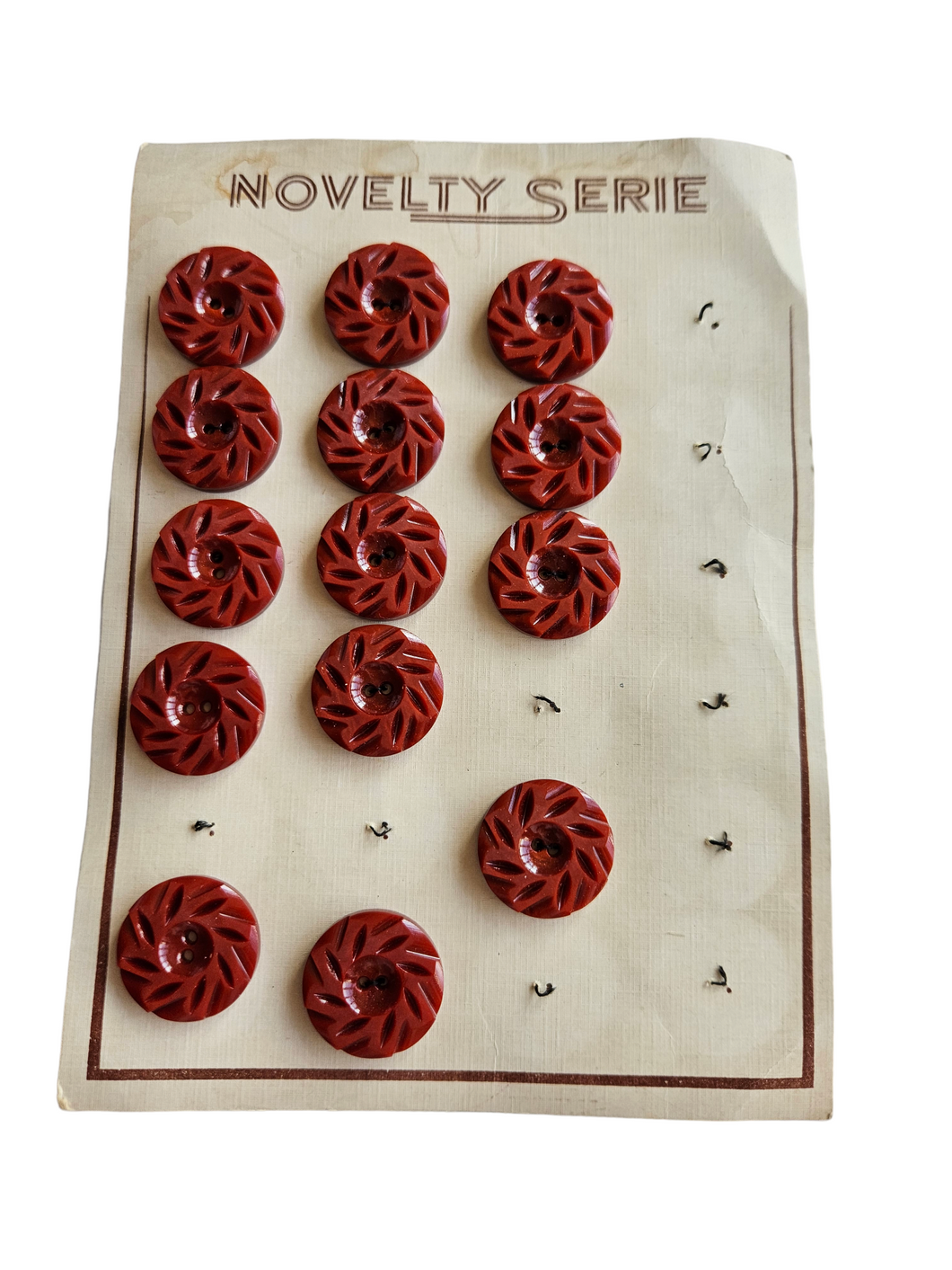 1940s Terracotta Carded Buttons