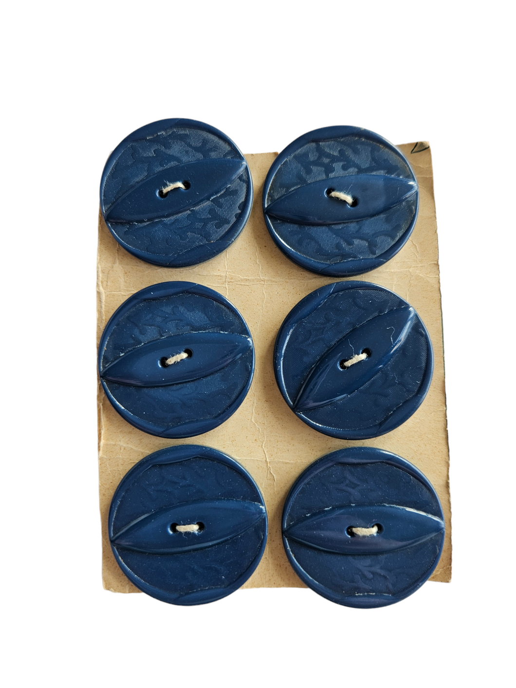 1940s Deadstock Carded Blue Buttons
