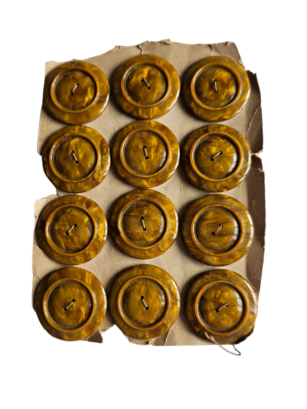 1940s Deadstock Dark Peanut Galalith Butter Buttons