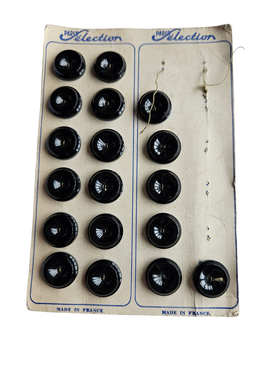 1940s Black Carded Buttons