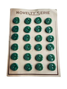 1940s Deadstock Carded Green Buttons